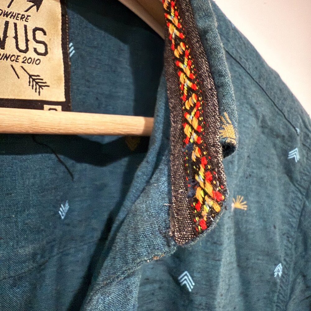 Dravus Blue Pattern Button Down Shirt - image 4